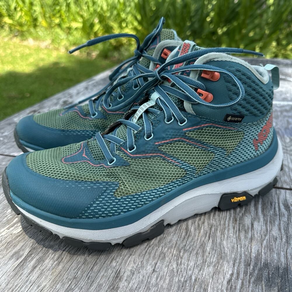 Hoka One One Sky Toa Mid Hiking Boots Women’s 8.5 Dragonfly/Aqua Haze Vibram 995